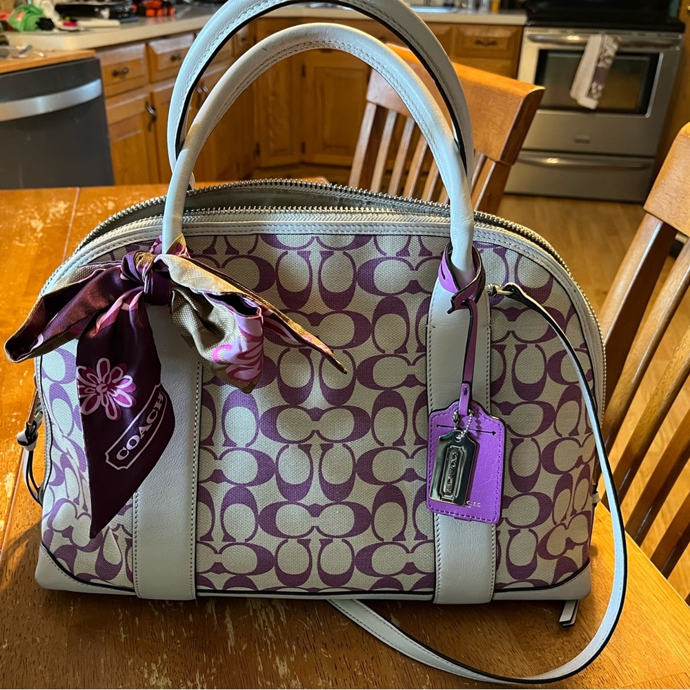 Rare Coach Bleecker Preston Satchel #30160 & scarf